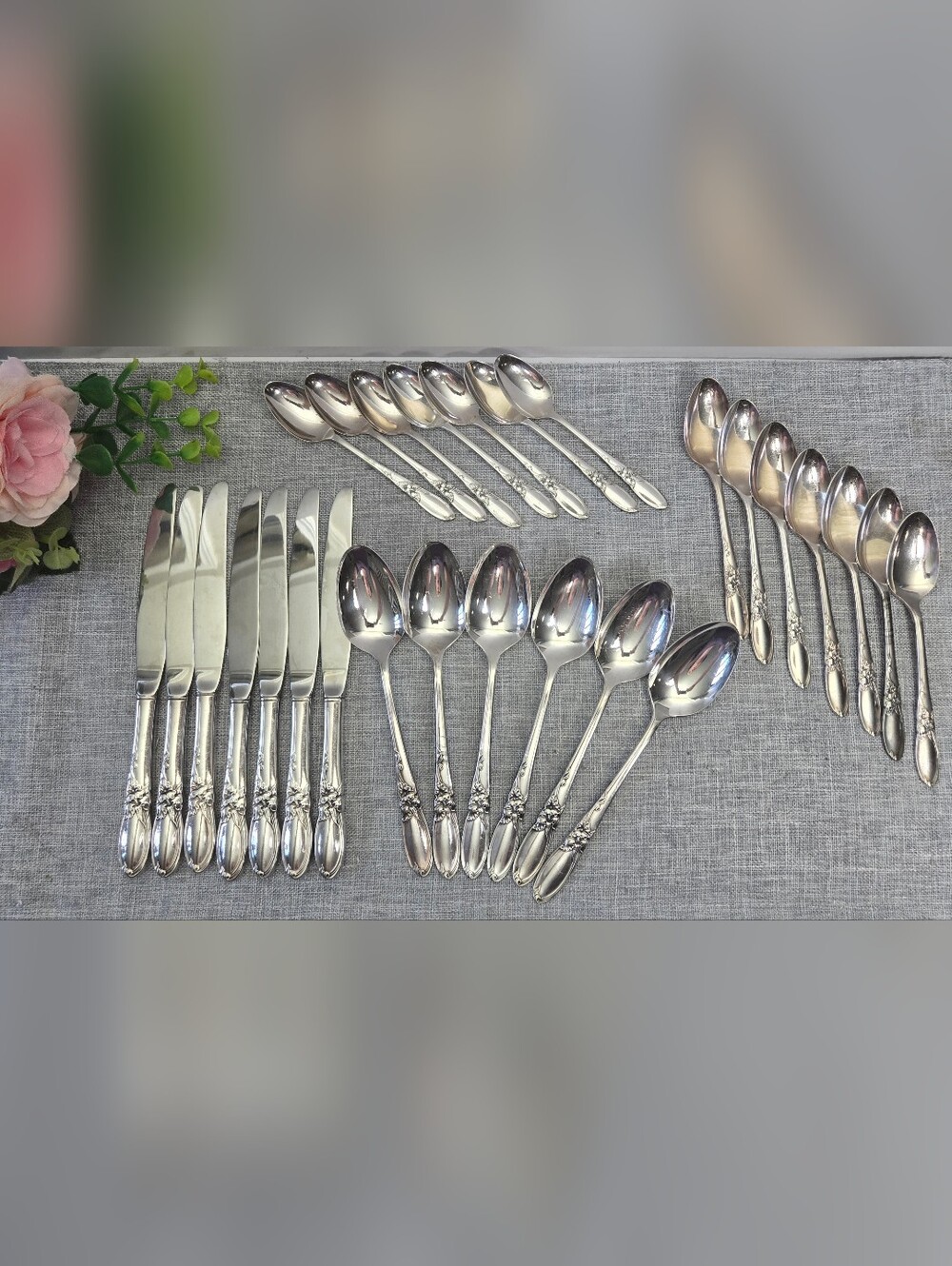 Vintage 1953 Community Plate Silverware "White Orchid" - 27 Piece Partial Set